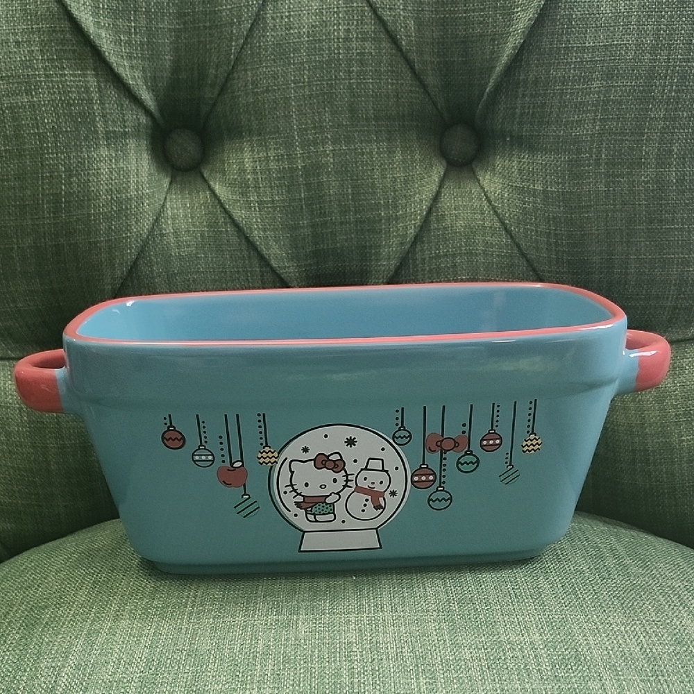 Blue and Pink Hello Kitty Ceramic Baking Dish